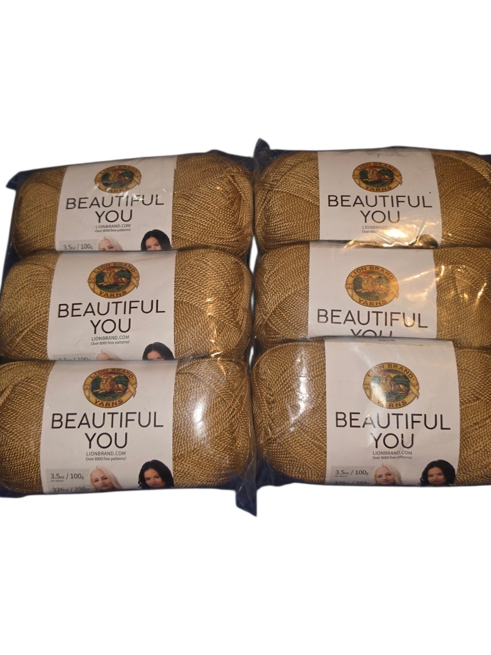Lion Brand Beautiful You Porcini Yarn – Lot of 6 – Discontinued